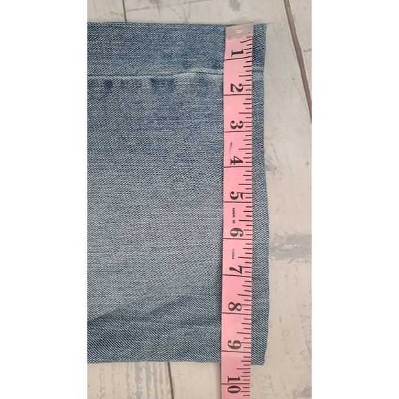 Polo Jeans 38 x 30 Straight Leg Ralph Lauren Light Blue Distressed Denim Hemmed - Picture 8 of 9